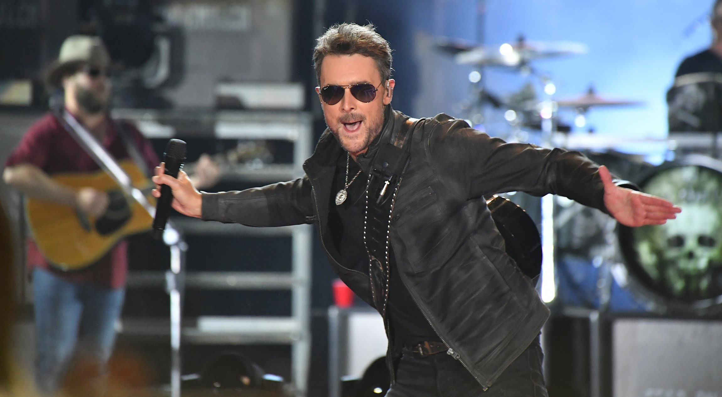 LAS VEGAS, NV - SEPTEMBER 29: Recording artist Eric Church performs during the Route 91 Harvest country music festival at the Las Vegas Village on September 29, 2017 in Las Vegas, Nevada. (Photo by Mindy Small/FilmMagic)