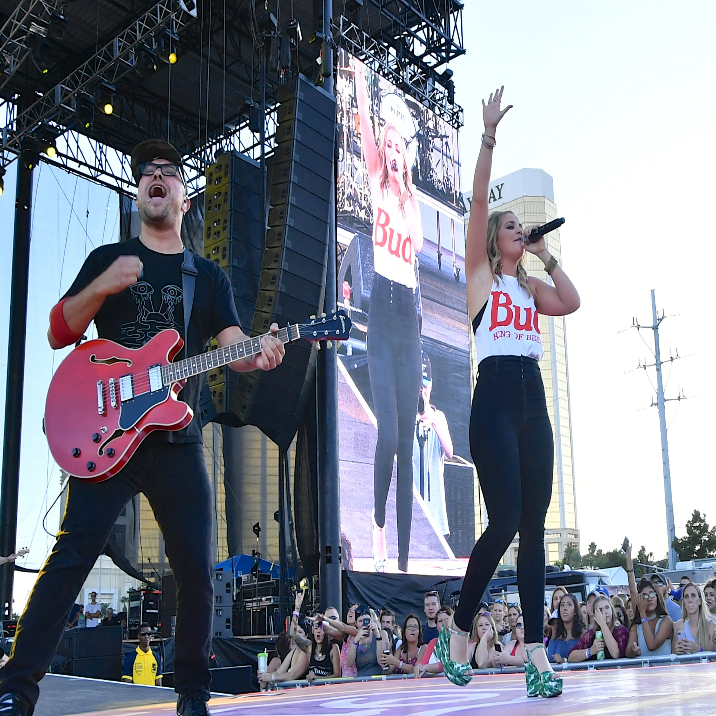 LAS VEGAS, NV - SEPTEMBER 30: Recording artist Lauren Alaina performs during the Route 91 Harvest country music festival at the Las Vegas Village on September 30, 2017 in Las Vegas, Nevada. (Photo by Mindy Small/FilmMagic)