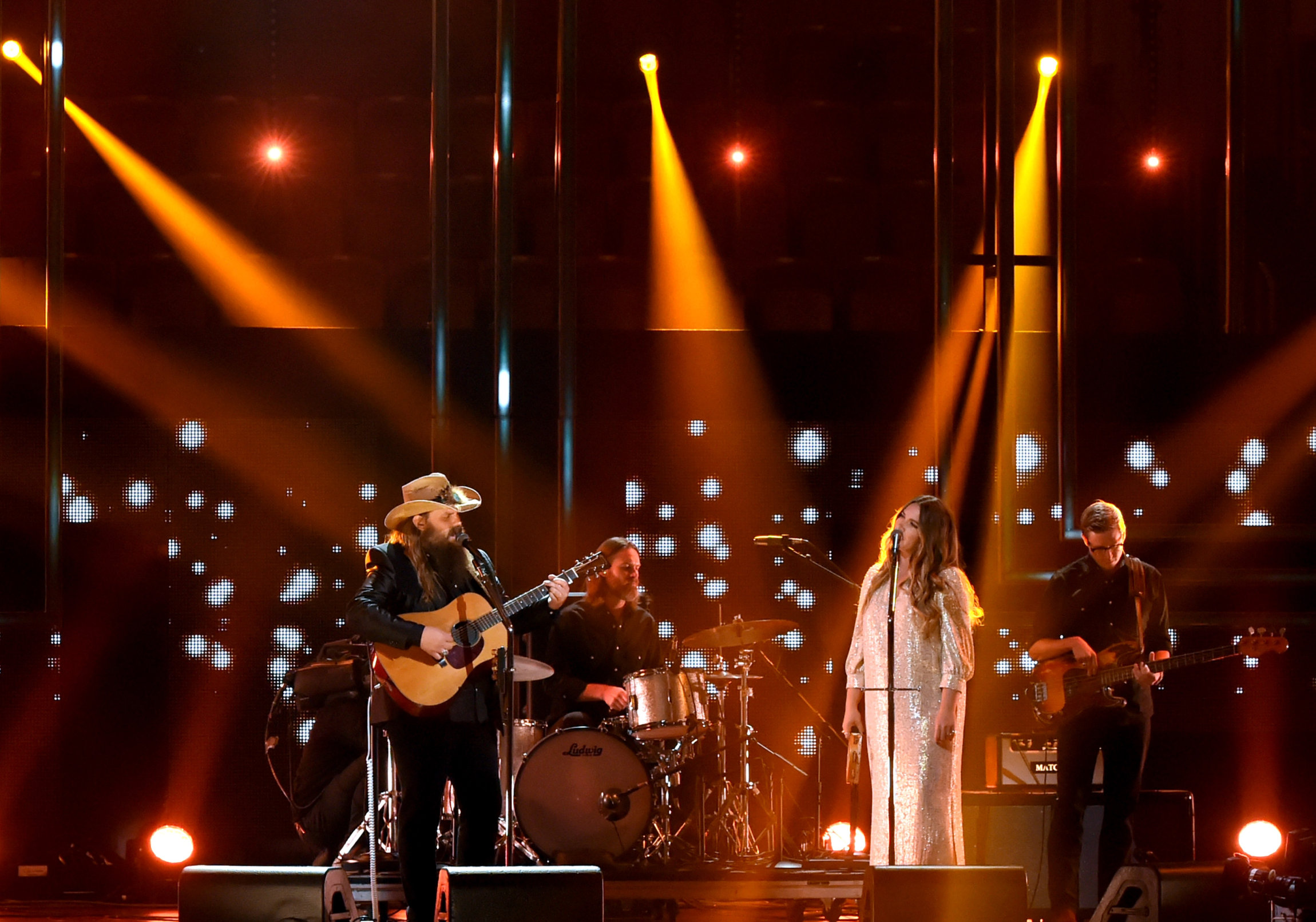 NASHVILLE, TN - OCTOBER 18: Honoree Chris Stapletpn and Morgane Stapleton perform onstage at the 2017 CMT Artists Of The Year on October 18, 2017 in Nashville, Tennessee. (Photo by Rick Diamond/Getty Images for CMT)