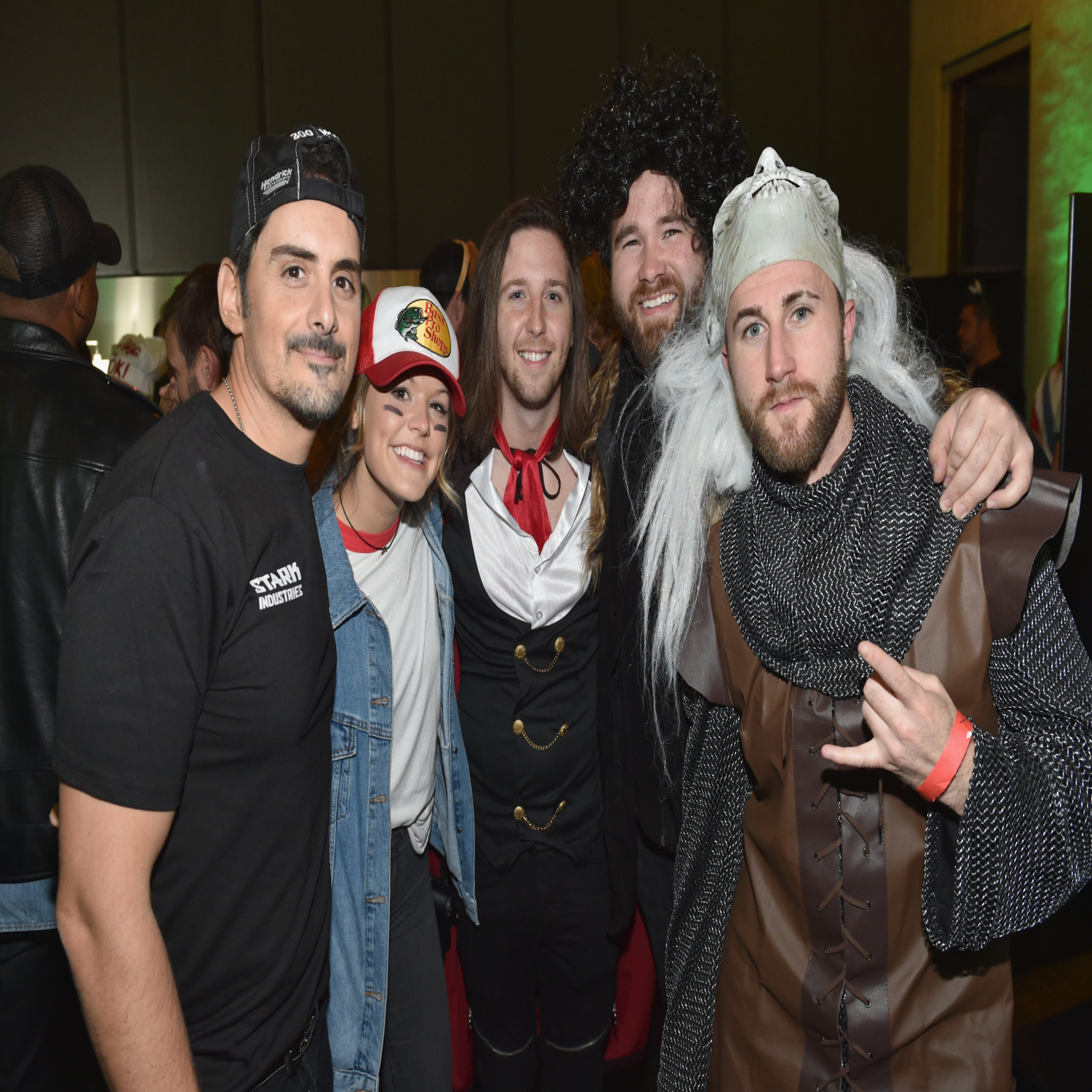 NASHVILLE, TN - OCTOBER 27: Singer-songwriter Brad Paisley, Zach Swon and Colton Swon of The Swon Brothers attend the Xbox Halloween Gaming Event hosted by Brad Paisley and Kimberly Williams-Paisley at Ruby on October 27, 2017 in Nashville, Tennessee. (Photo by John Shearer/Getty Images for Xbox)