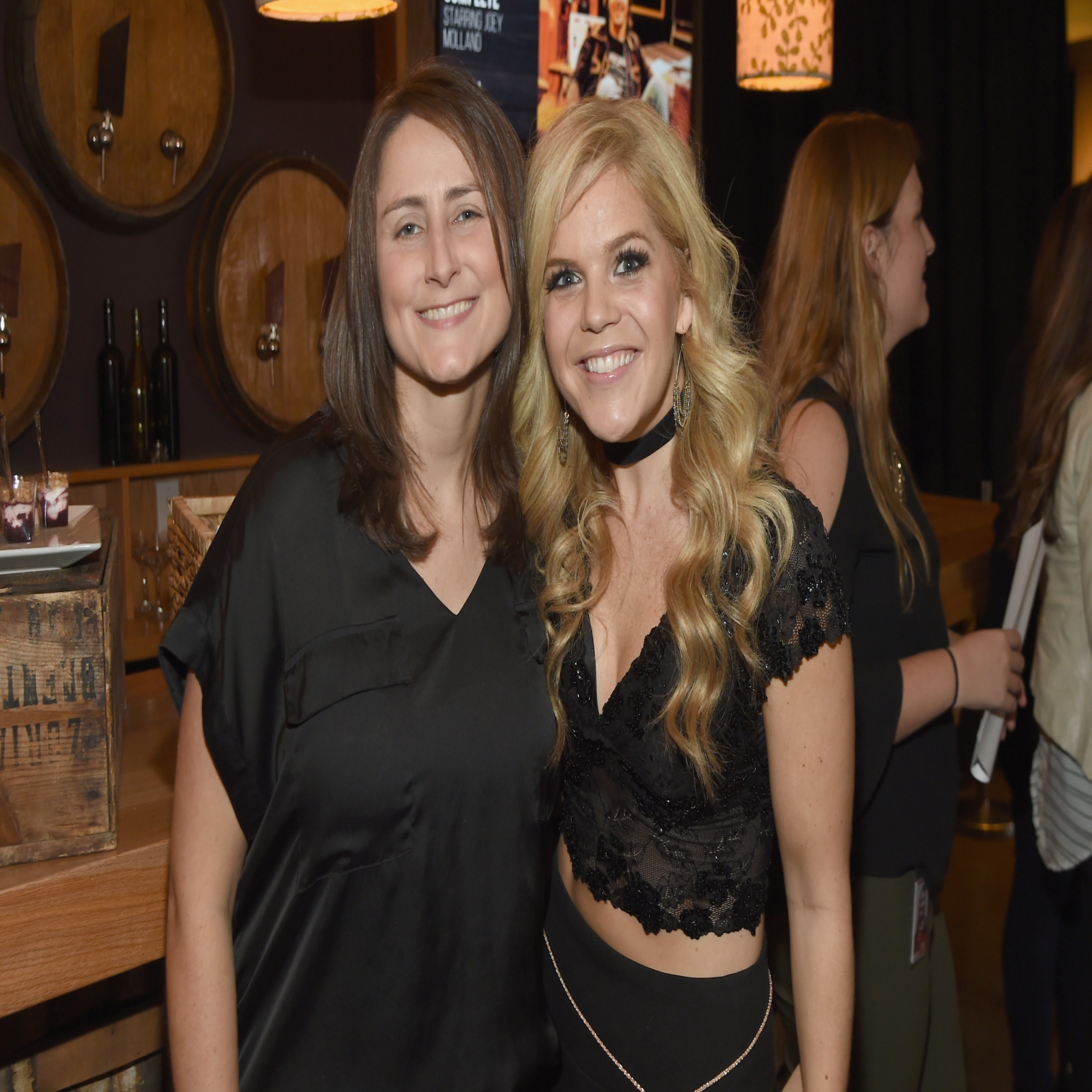 NASHVILLE, TN - NOVEMBER 07: Songwriter Erin Enderlin (L) and singer-songwriter Natalie Stovall (R) take photos before the 2017 CMT Next Women Of Country Celebration at City Winery Nashville on November 7, 2017 in Nashville, Tennessee. (Photo by Rick Diamond/Getty Images for CMT)