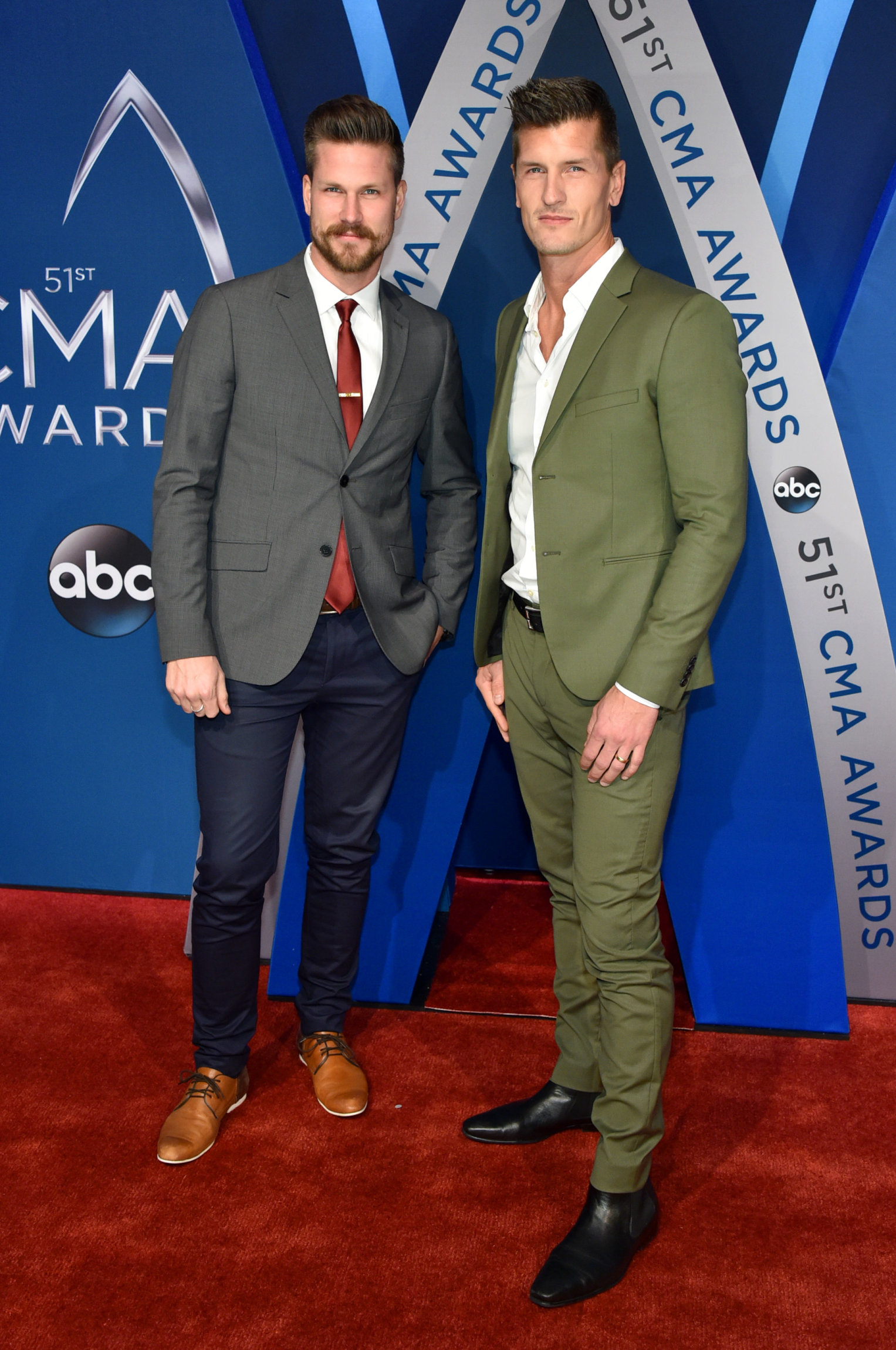 NASHVILLE, TN - NOVEMBER 08: Curtis Rempel (L) and Brad Rempel of musical duo High Valley attend the 51st annual CMA Awards at the Bridgestone Arena on November 8, 2017 in Nashville, Tennessee. (Photo by John Shearer/WireImage)