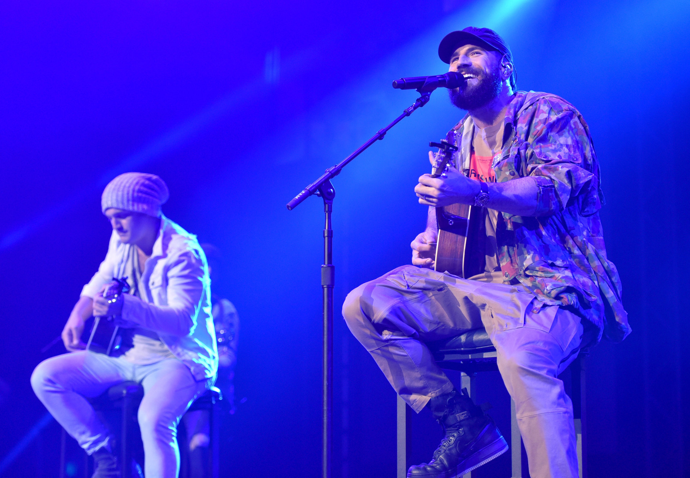 NASHVILLE, TN - NOVEMBER 12: In this handout photo provided by The Country Rising Fund of The Community Foundation of Middle Tennessee, singer Sam Hunt performs onstage for the Country Rising Benefit Concert at Bridgestone Arena on November 12, 2017 in Nashville, Tennessee. (Photo by John Shearer/Country Rising/Getty Images)