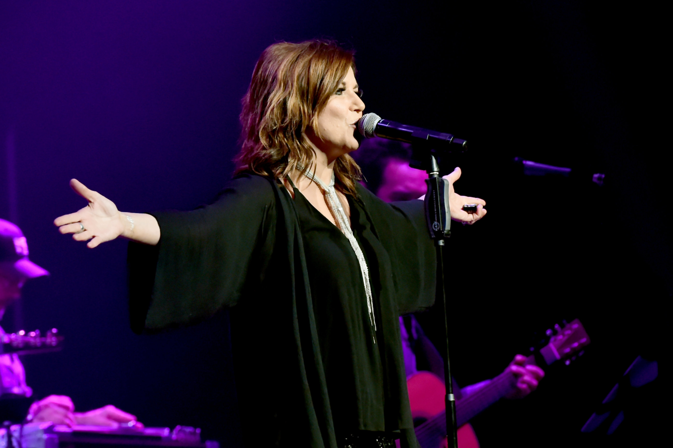 NASHVILLE, TN - NOVEMBER 12: In this handout photo provided by The Country Rising Fund of The Community Foundation of Middle Tennessee, singer Martina McBride performs onstage for the Country Rising Benefit Concert at Bridgestone Arena on November 12, 2017 in Nashville, Tennessee. (Photo by Rick Diamond/Country Rising/Getty Images)