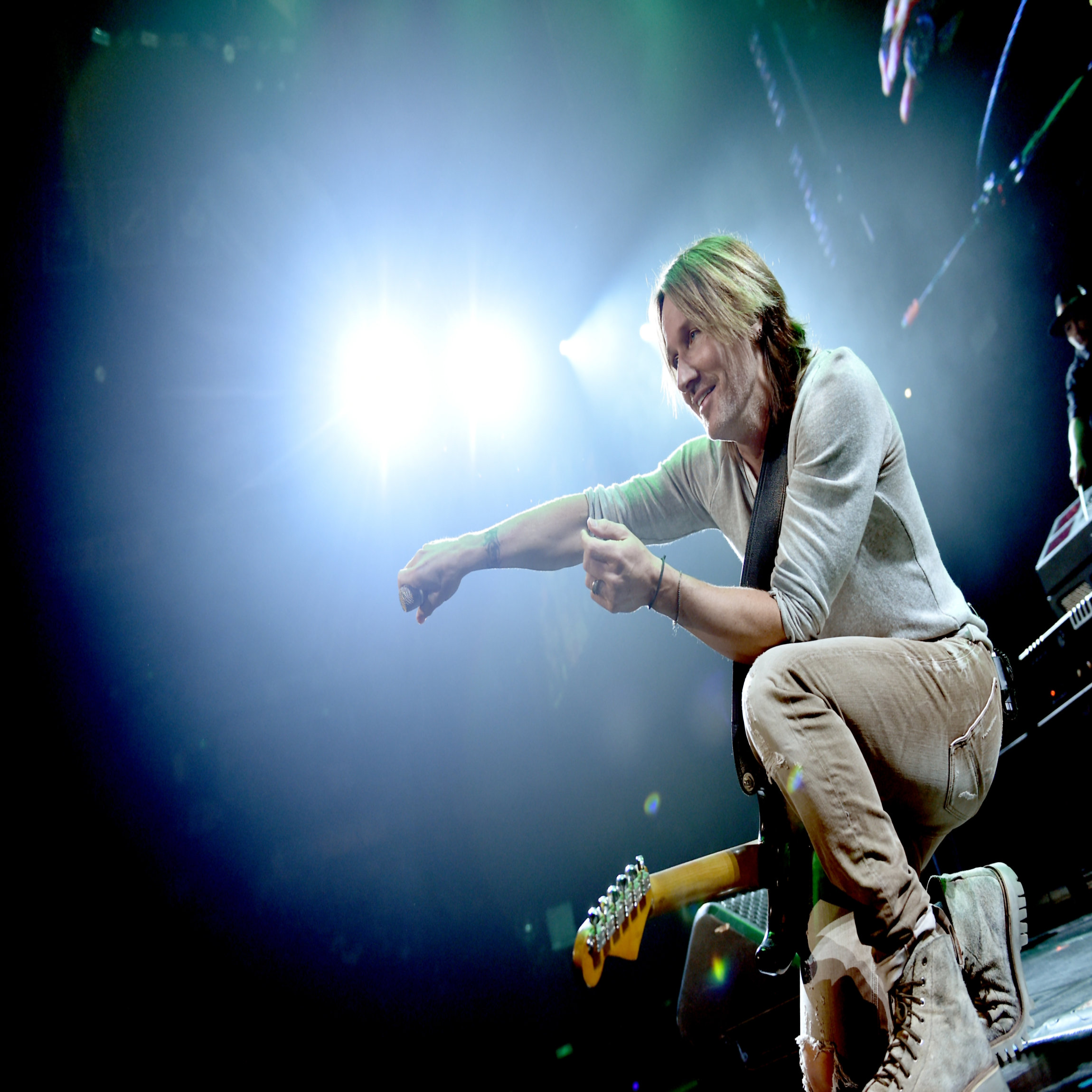 NASHVILLE, TN - NOVEMBER 12: In this handout photo provided by The Country Rising Fund of The Community Foundation of Middle Tennessee, musical artist Keith Urban performs onstage for the Country Rising Benefit Concert at Bridgestone Arena on November 12, 2017 in Nashville, Tennessee. (Photo by John Shearer/Country Rising/Getty Images)