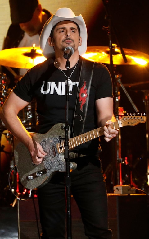 Brad Paisley performs during the 51st annual CMA Awards