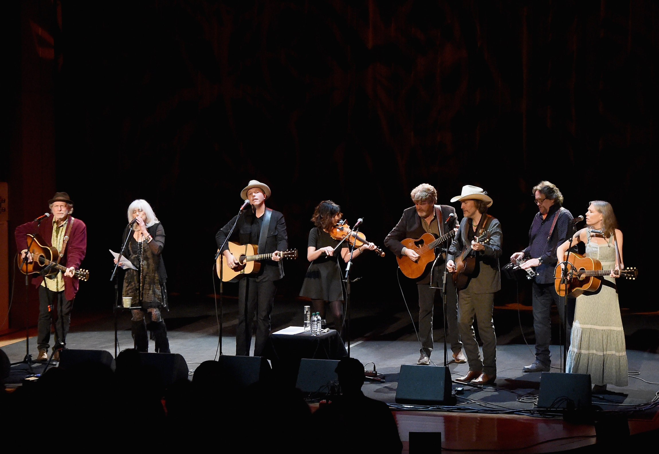 NASHVILLE, TN - DECEMBER 19: Buddy Miller, Emmylou Harris, Jason Isbell, Amanda Shires, Mac McAnally, David Rawlings, Jerry Douglas, and Gillian Welch perform onstage at Country Music Hall of Fame and Museum on December 19, 2017 in Nashville, Tennessee. (Photo by Rick Diamond/Getty Images for Country Music Hall Of Fame & Museum)