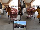 Delivery men with carts full of raw, uncovered meat were snapped entering San Jose grocery store 99 Ranch Market