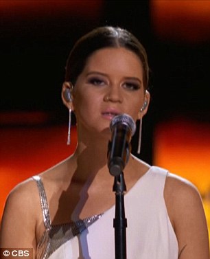 Maren Morris is seen during Sunday night's performance