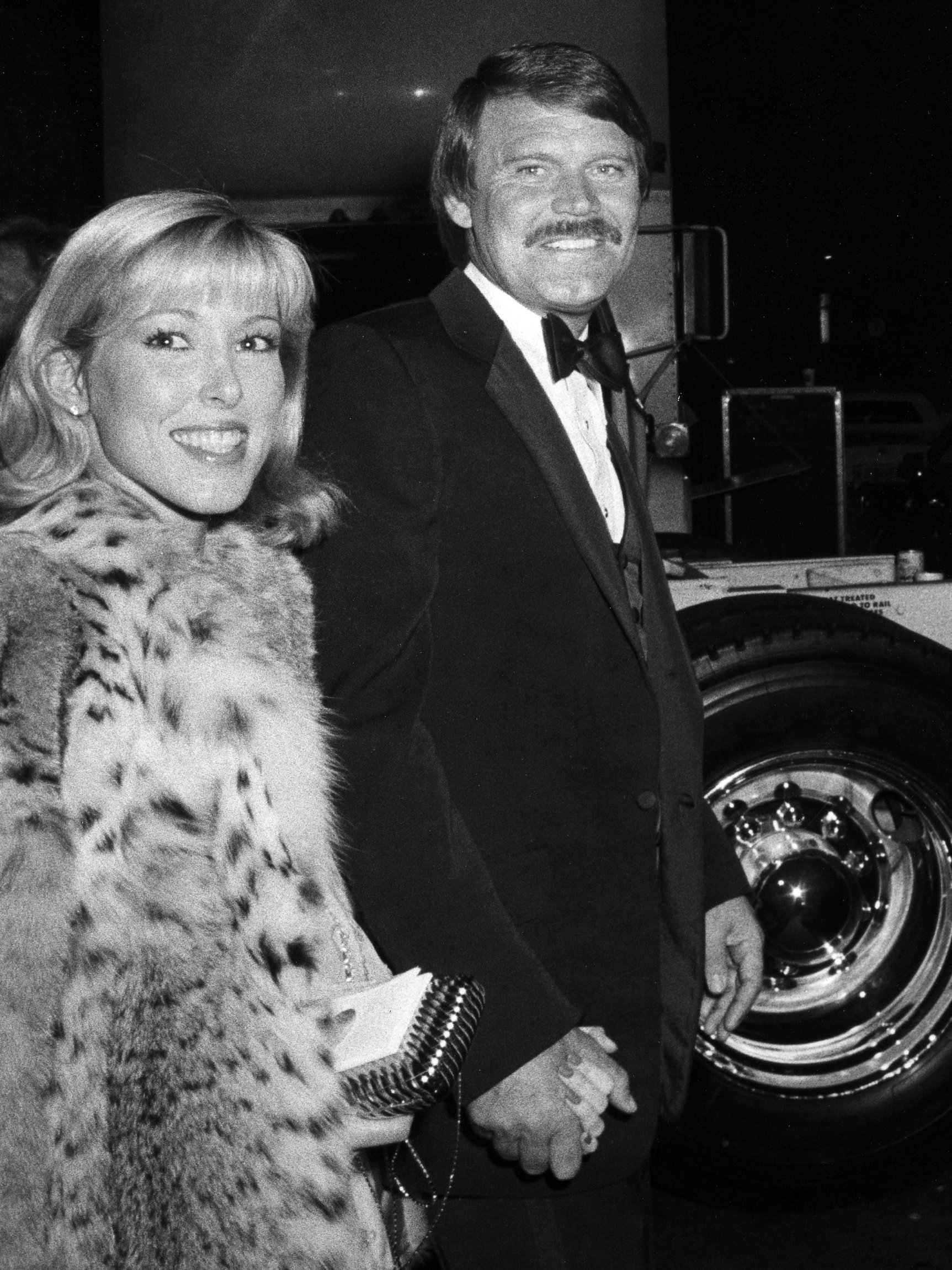 Kim Woollen and Glen Campbell during The 24th Annual GRAMMY Awards at Shrine Auditorium in Los Angeles, California, United States. (Photo by Ron Galella/WireImage)