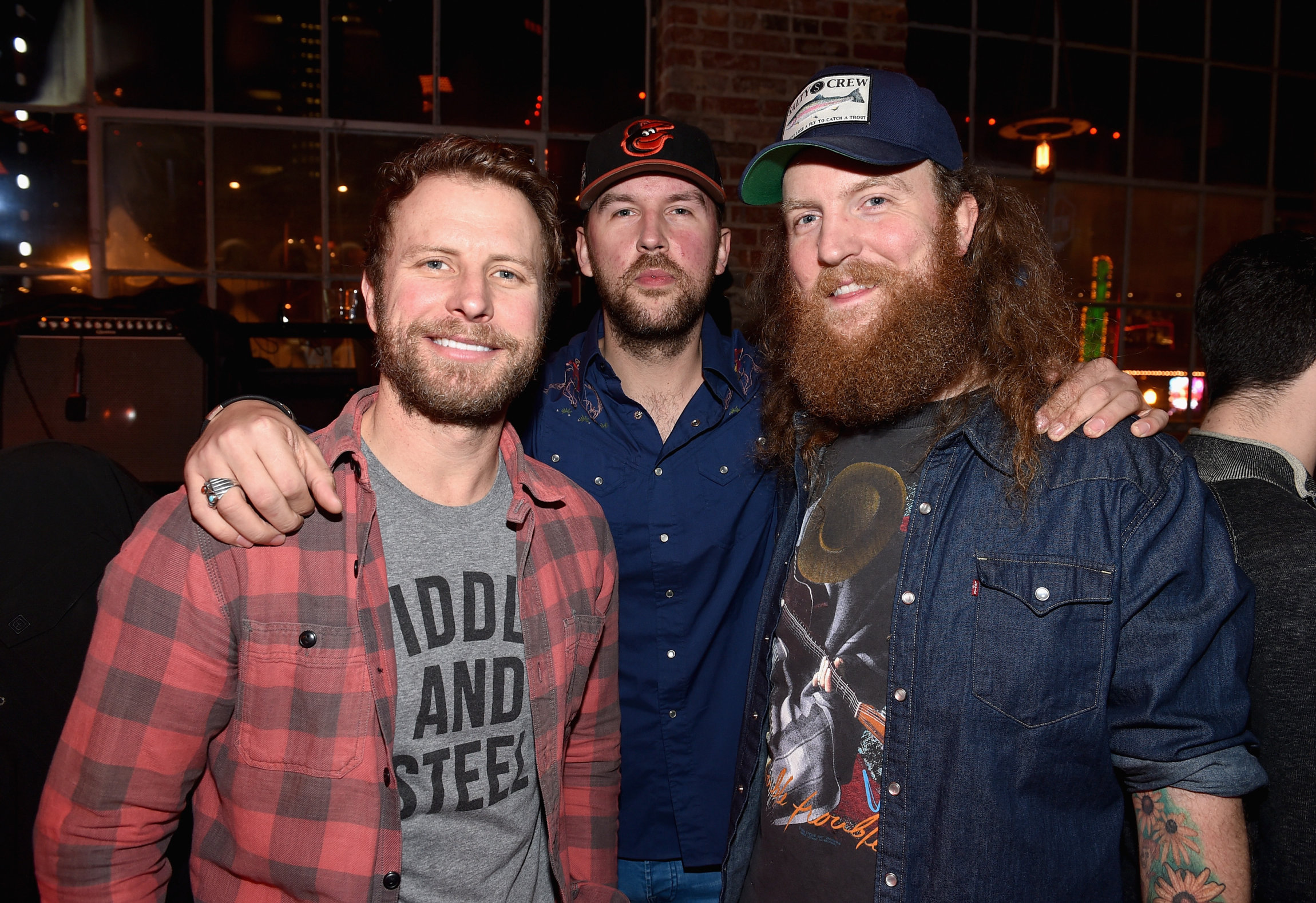 NASHVILLE, TN - JANUARY 14: Dierks Bentley, T.J. Osborne, and John Osborne attend the Nashville Opening of Dierks Bentley's Whiskey Row on January 14, 2018 in Nashville, Tennesse (Photo by John Shearer/Getty Images for Dierks Bentley's Whiskey Row Nashville)