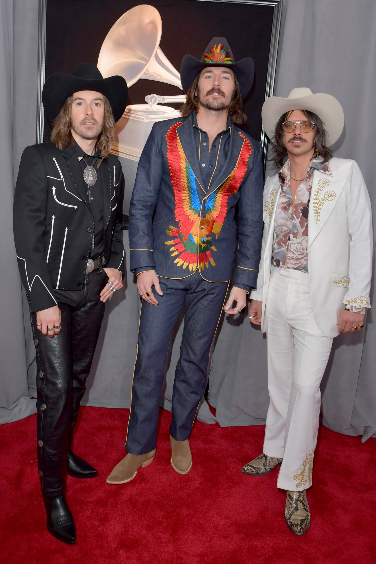 NEW YORK, NY - JANUARY 28: (L-R) Jess Carson , Mark Wystrach and Cameron Duddy of musical group Midland attends the 60th Annual GRAMMY Awards at Madison Square Garden on January 28, 2018 in New York City. (Photo by Lester Cohen/Getty Images for NARAS)