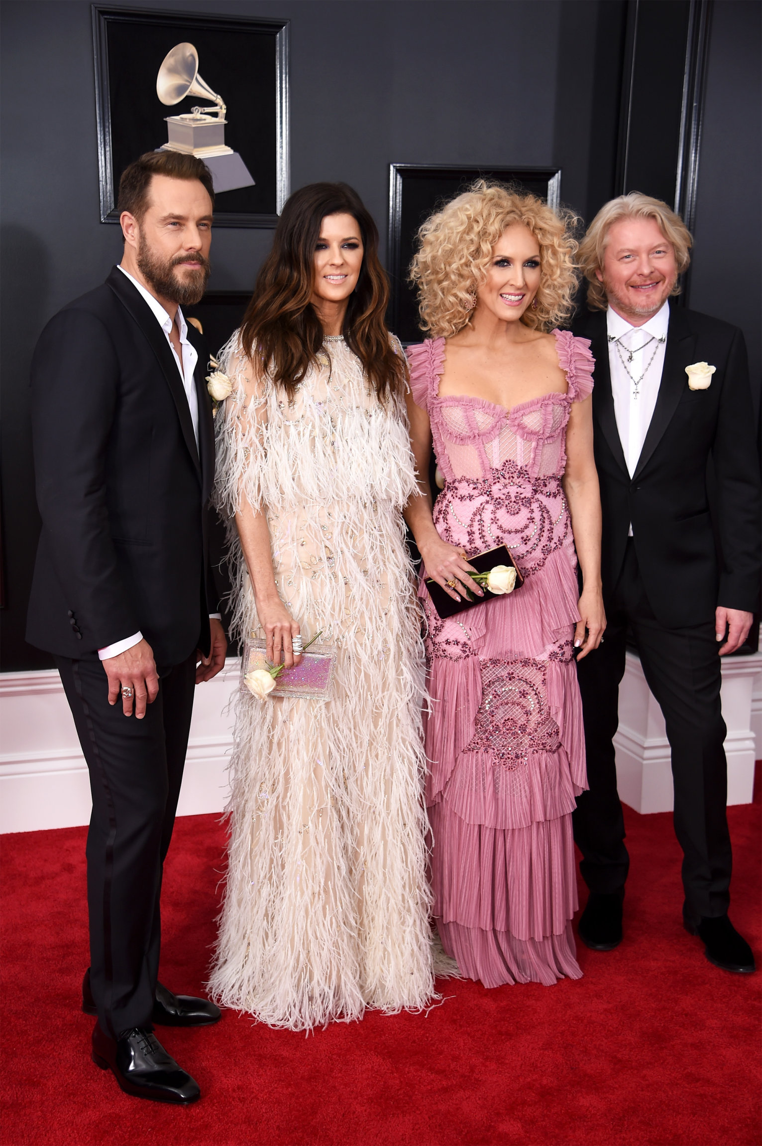 NEW YORK, NY - JANUARY 28: (L-R) Recording artists Jimi Westbrook, Karen Fairchild, Kimberly Schlapman, and Philip Sweet of musical group Little Big Town attend the 60th Annual GRAMMY Awards at Madison Square Garden on January 28, 2018 in New York City. (Photo by Dimitrios Kambouris/Getty Images for NARAS)