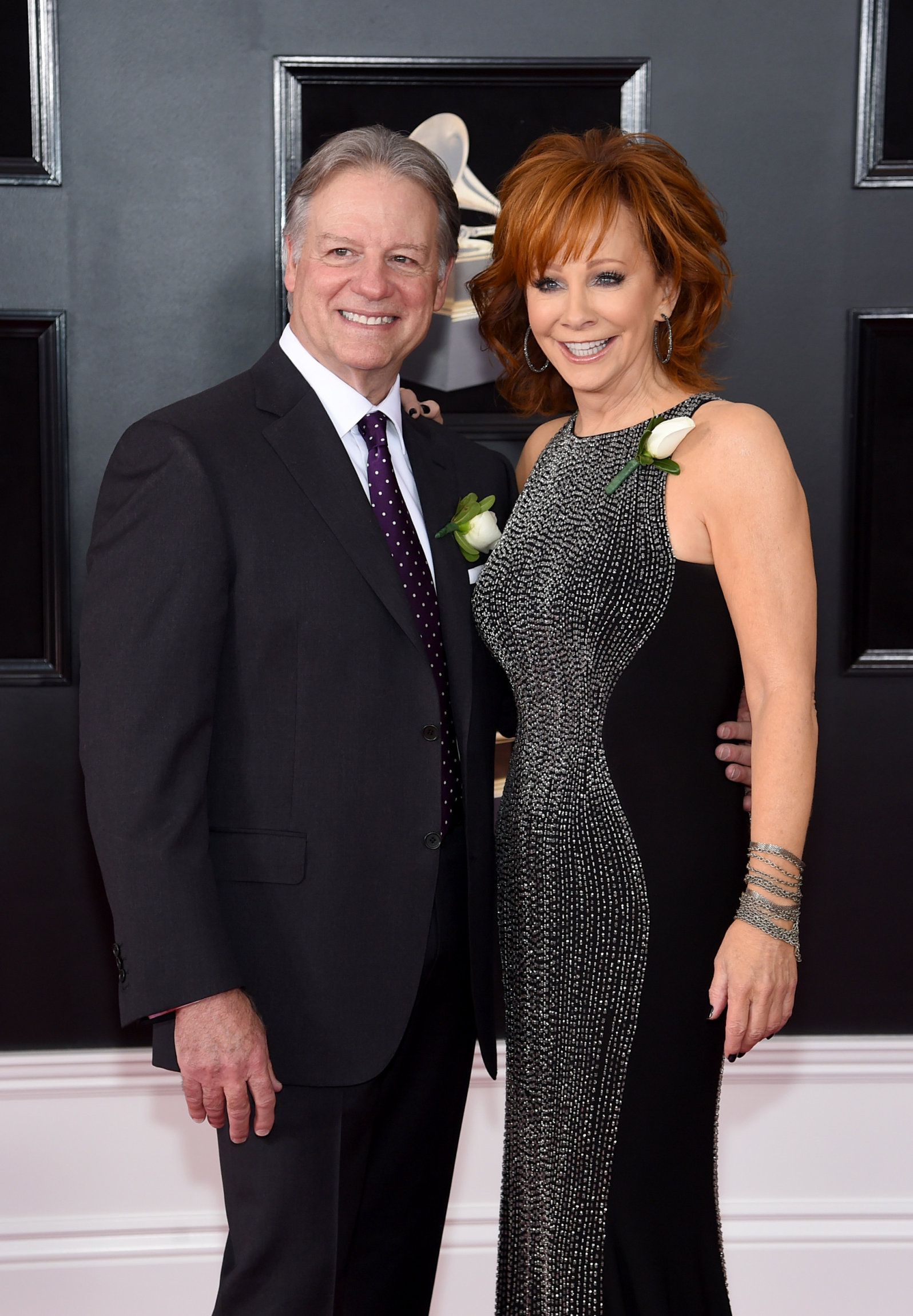 NEW YORK, NY - JANUARY 28: Anthony 'Skeeter' Lasuzzo (L) and recording artist Reba McEntire attend the 60th Annual GRAMMY Awards at Madison Square Garden on January 28, 2018 in New York City. (Photo by Jamie McCarthy/Getty Images)