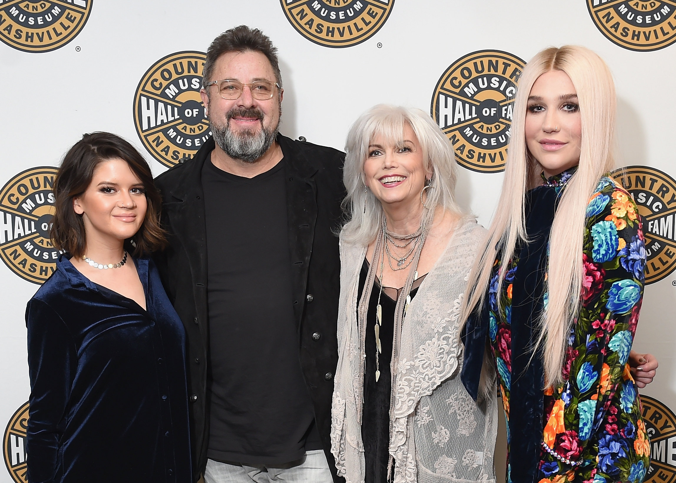 NEW YORK, NY - FEBRUARY 12: Musicians Maren Morris, Vince Gill, Emmylou Harris and Kesha attend the Country Music Hall of Fame and Museum's 'All for the Hall' Benefit on February 13, 2018 in New York City. (Photo by Michael Loccisano/Getty Images for Country Music Hall Of Fame)