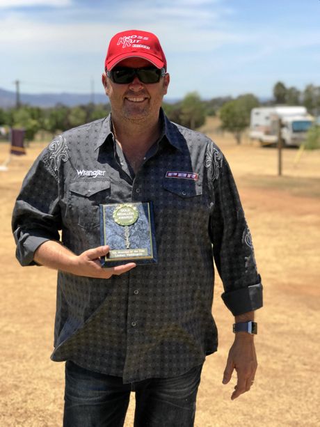 Lindsay Waddington with his eighth 'Queensland Musician of the Year' award at the GMMAs in Tamworth recently.